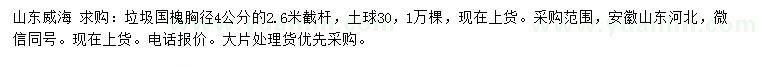 求購胸徑4公分國槐