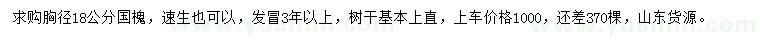 求購胸徑18公分國槐