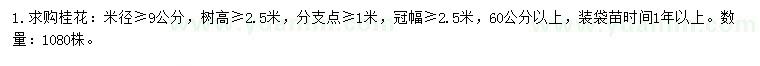 求購米徑大于9公分桂花
