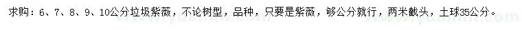 求購6、7、8、9、10公分紫薇
