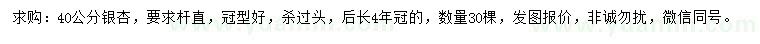 求購40公分銀杏