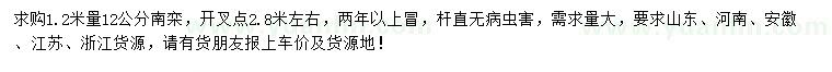 求購1.2米量12公分南欒