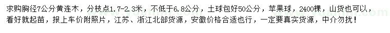 求購胸徑7公分黃連木