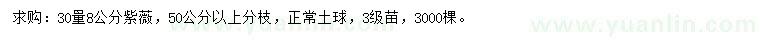 求購30量8公分紫薇