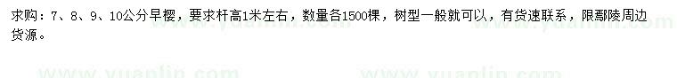 求購7、8、9、10公分早櫻