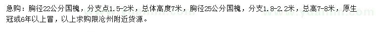 求購胸徑22、25公分國槐