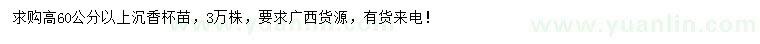 求購高60公分以上沉香