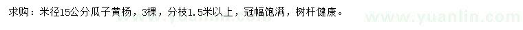 求購米徑15公分瓜子黃楊
