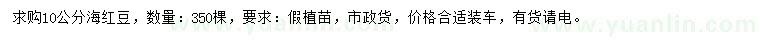 求購10公分海紅豆