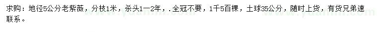 求購地徑5公分紫薇