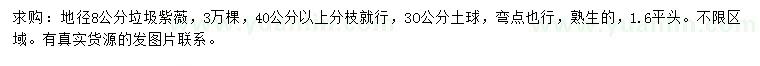 求購地徑8公分紫薇