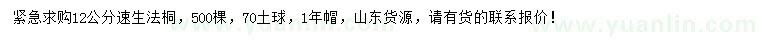 求購12公分速生法桐