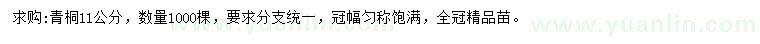 求購11公分青桐