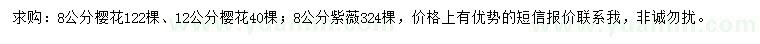 求購8、12公分櫻花、8公分紫薇