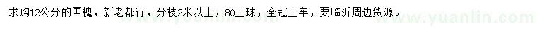 求購12公分國槐