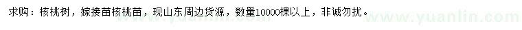 求購(gòu)核桃苗