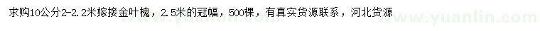求購(gòu)10公分金葉槐
