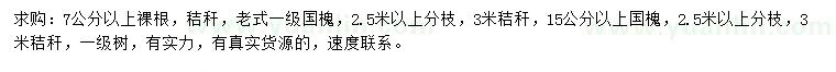 求購(gòu)7、15公分以上國(guó)槐
