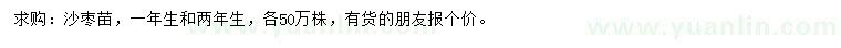 求購沙棗苗