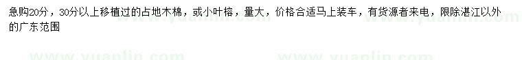 求購20、30公分以上木棉