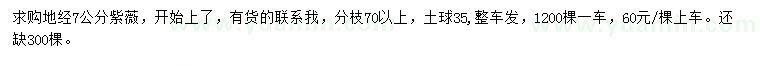 求購地經7公分紫薇