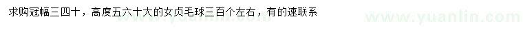求購(gòu)冠幅30-40公分女貞毛球