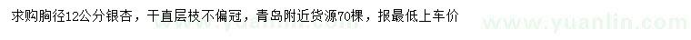 求購(gòu)胸徑12公分銀杏