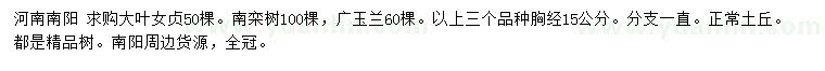 求購(gòu)大葉女貞、南欒、廣玉蘭