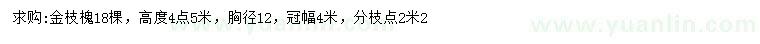求購(gòu)胸徑12公分金枝槐