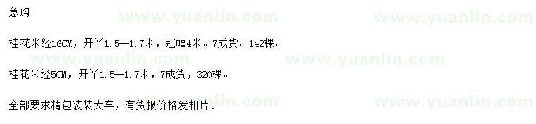 求購米徑5、16公分桂花