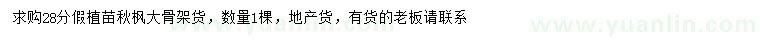 求購28公分秋楓