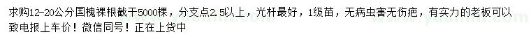 求購(gòu)12-20公分國(guó)槐