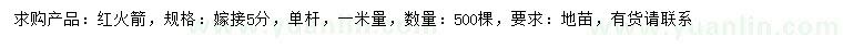 求購5公分紅火箭