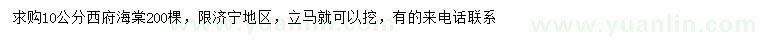 求購(gòu)10公分西府海棠
