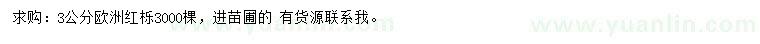 求購(gòu)3公分歐洲紅櫟