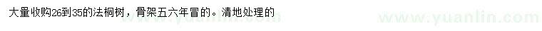 求購26-35公分法桐