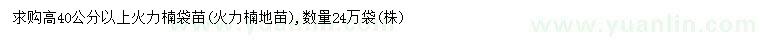 求購高40公分以上火力楠
