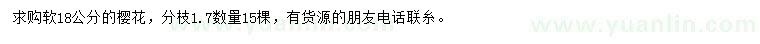 求購軟18公分櫻花