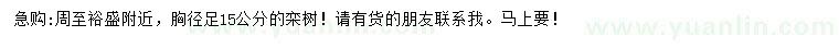 求購胸徑15公分欒樹(shù)