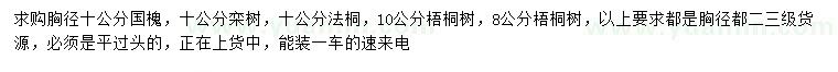 求購(gòu)國(guó)槐、欒樹(shù)、法桐等