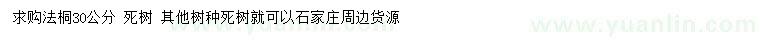 求購30公分法桐
