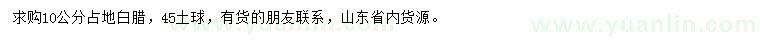 求購(gòu)10公分白蠟