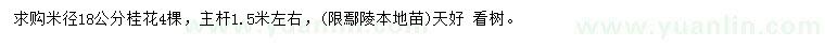 求購米徑18公分桂花