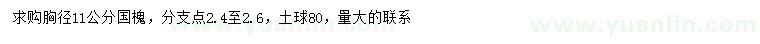 求購胸徑11公分國槐