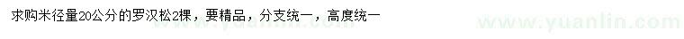 求購米徑20公分羅漢松
