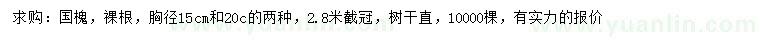 求購胸徑15、20公分國槐