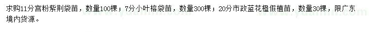 求購宮粉紫荊、小葉榕、藍(lán)花楹