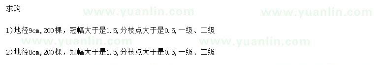 求購地徑8、9公分紅楓