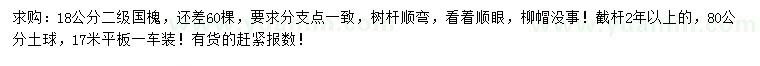 求購18公分國槐