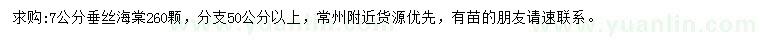 求購7公分垂絲海棠